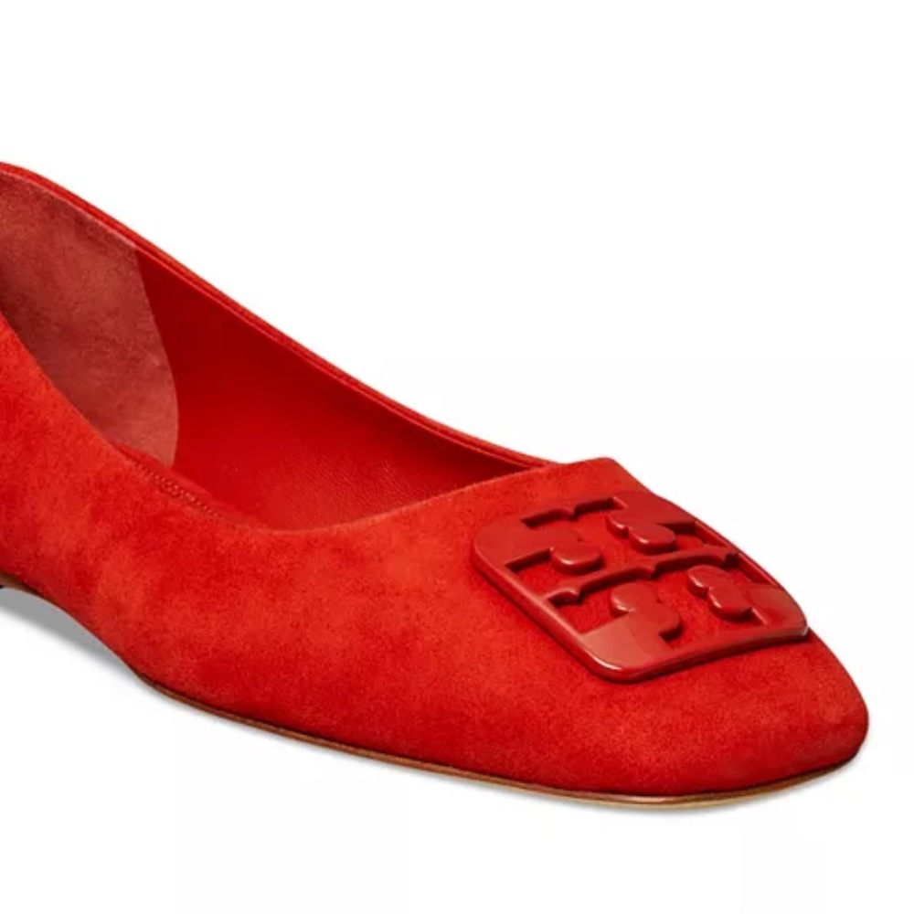 Tory Burch Suede Red Georgia Ballet Flats - Picture 6 of 11